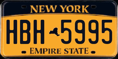 NY license plate HBH5995