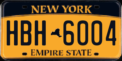 NY license plate HBH6004
