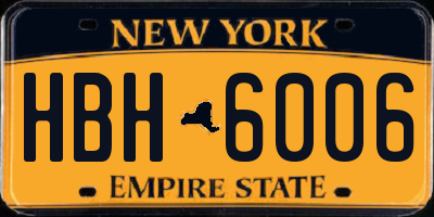 NY license plate HBH6006
