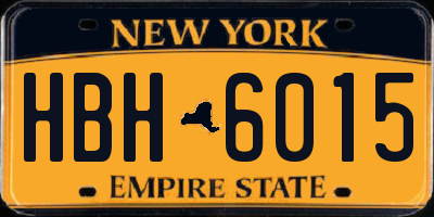 NY license plate HBH6015