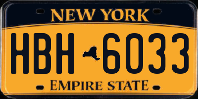 NY license plate HBH6033