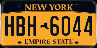 NY license plate HBH6044