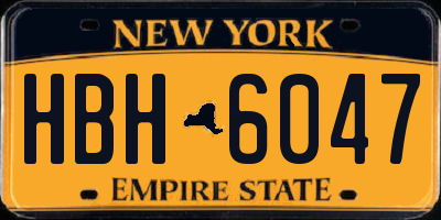 NY license plate HBH6047