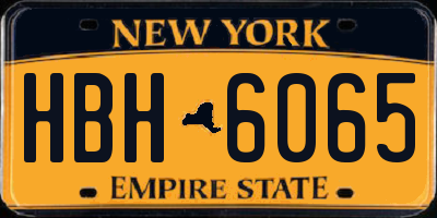 NY license plate HBH6065