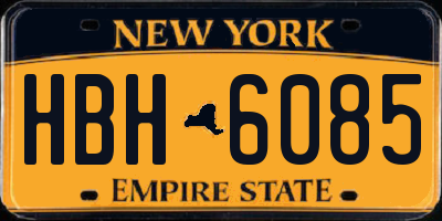 NY license plate HBH6085