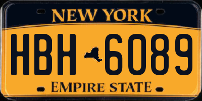 NY license plate HBH6089