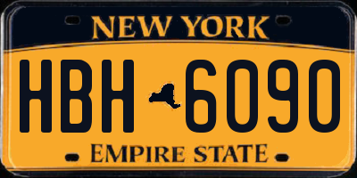 NY license plate HBH6090