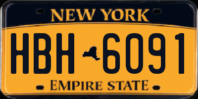 NY license plate HBH6091