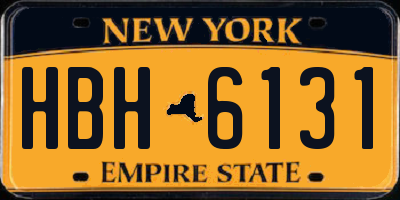 NY license plate HBH6131