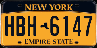 NY license plate HBH6147