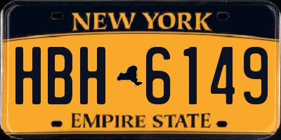 NY license plate HBH6149
