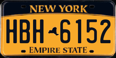 NY license plate HBH6152