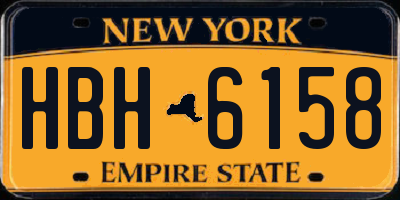 NY license plate HBH6158