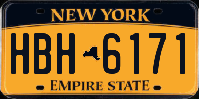 NY license plate HBH6171