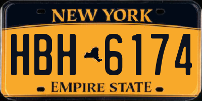 NY license plate HBH6174