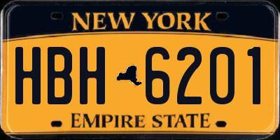 NY license plate HBH6201