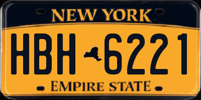 NY license plate HBH6221