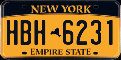 NY license plate HBH6231