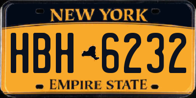 NY license plate HBH6232
