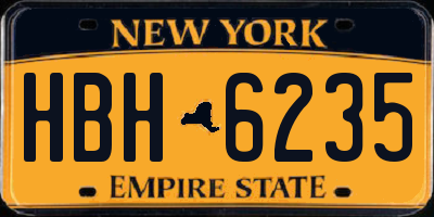 NY license plate HBH6235