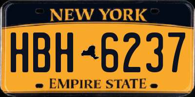 NY license plate HBH6237