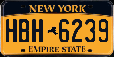 NY license plate HBH6239