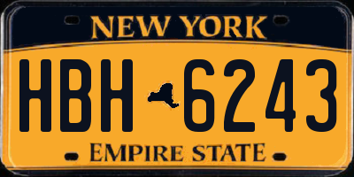 NY license plate HBH6243