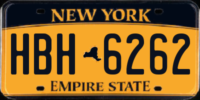 NY license plate HBH6262
