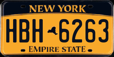 NY license plate HBH6263