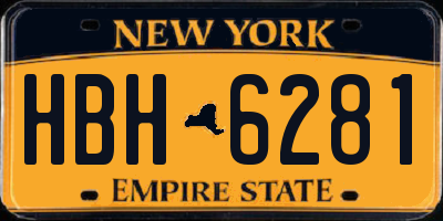 NY license plate HBH6281