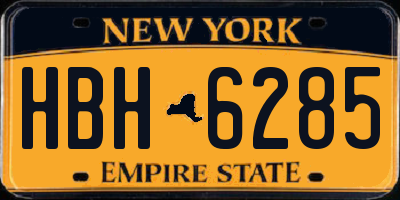 NY license plate HBH6285