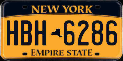 NY license plate HBH6286