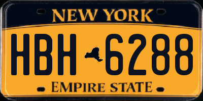 NY license plate HBH6288