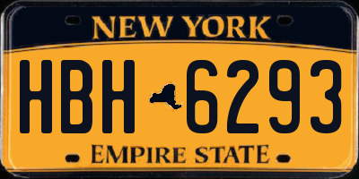 NY license plate HBH6293