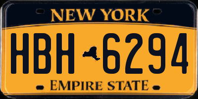 NY license plate HBH6294