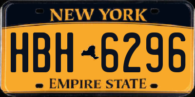 NY license plate HBH6296