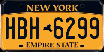 NY license plate HBH6299