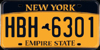 NY license plate HBH6301