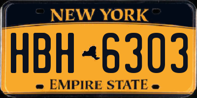 NY license plate HBH6303