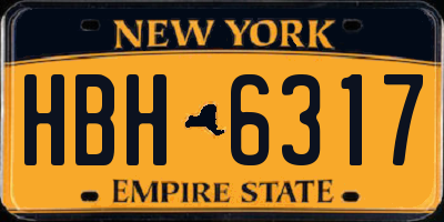NY license plate HBH6317