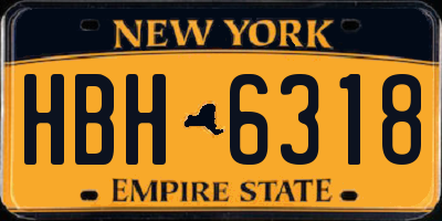 NY license plate HBH6318