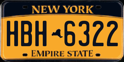 NY license plate HBH6322