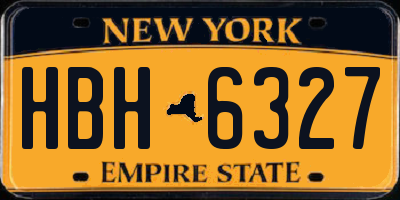 NY license plate HBH6327