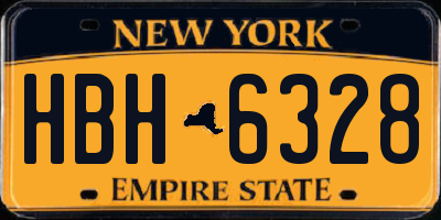 NY license plate HBH6328