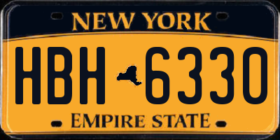 NY license plate HBH6330