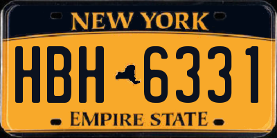 NY license plate HBH6331