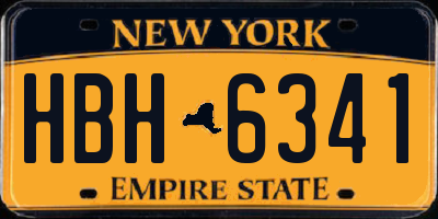NY license plate HBH6341