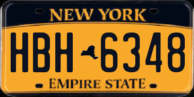 NY license plate HBH6348