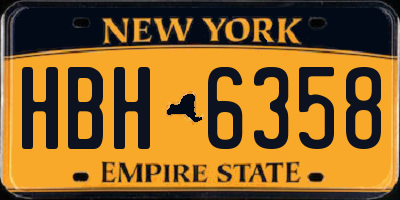 NY license plate HBH6358