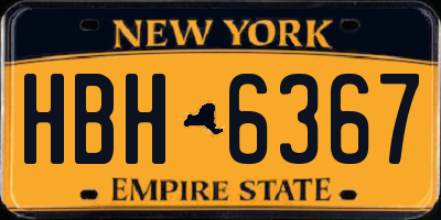 NY license plate HBH6367